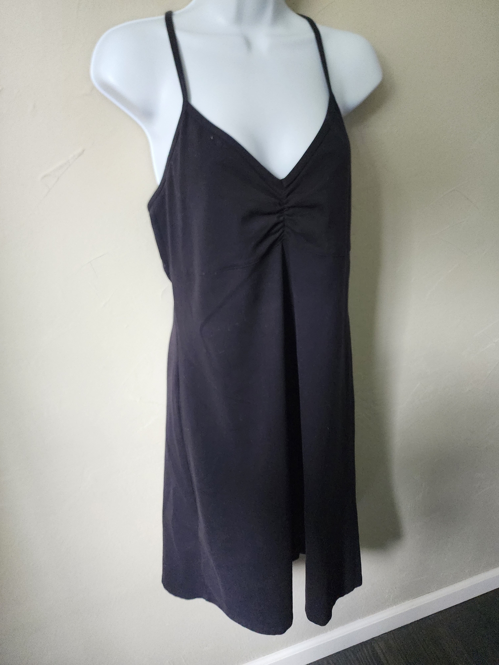 Prana Black Spaghetti Strap V-Neck Dress
